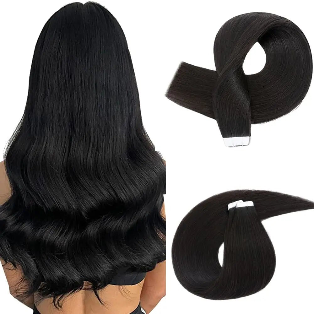 SEGO Tape In Hair Extensions 14 Inch 20pcs Remy Human Hair