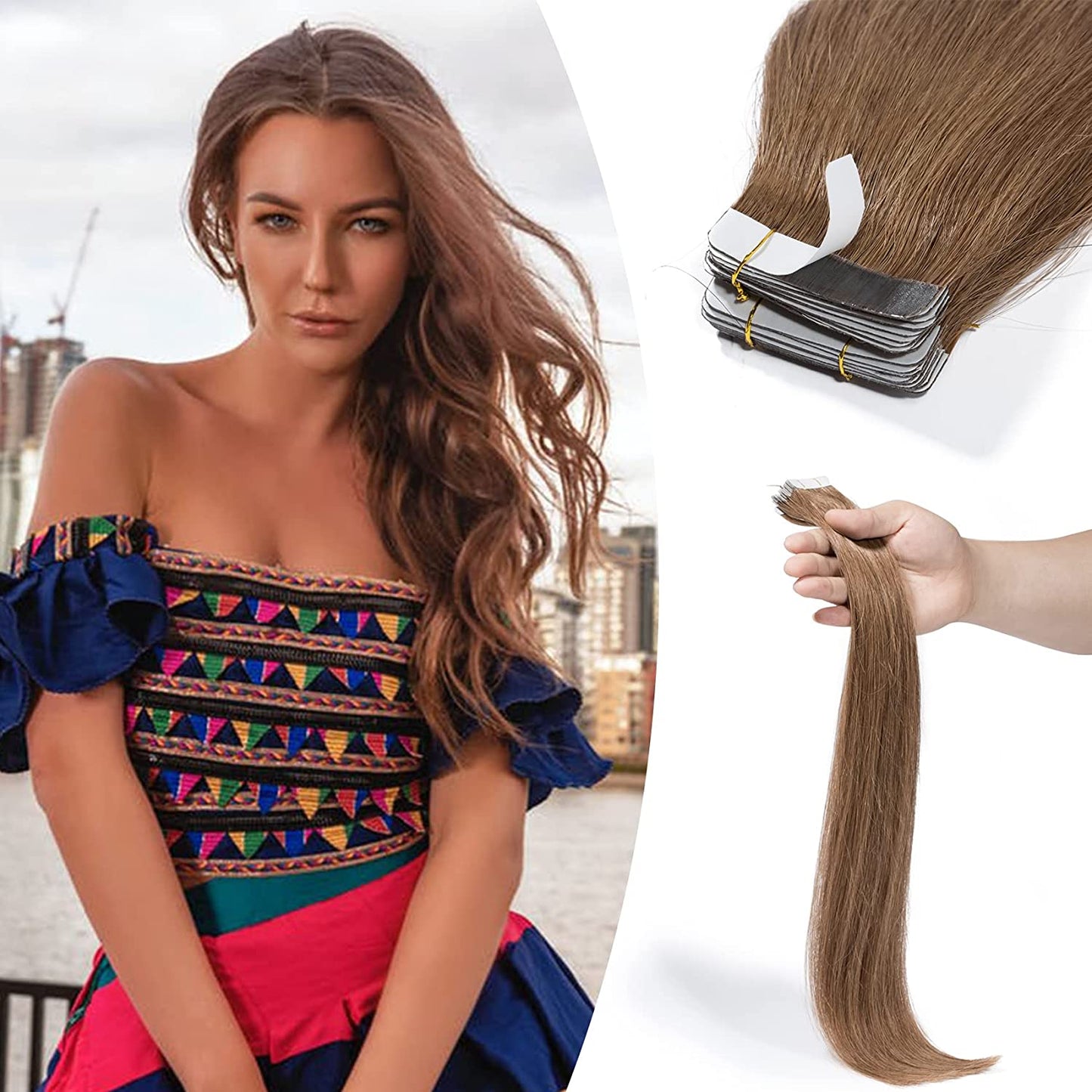 SEGO Tape in Hair Extensions Straight Invisible Skin Weft 10 PCS