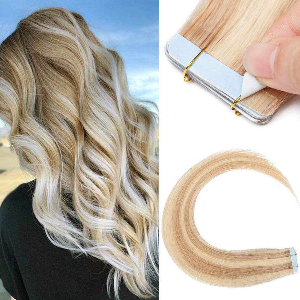 SEGO Tape in Hair Extensions Straight Invisible Skin Weft 10 PCS