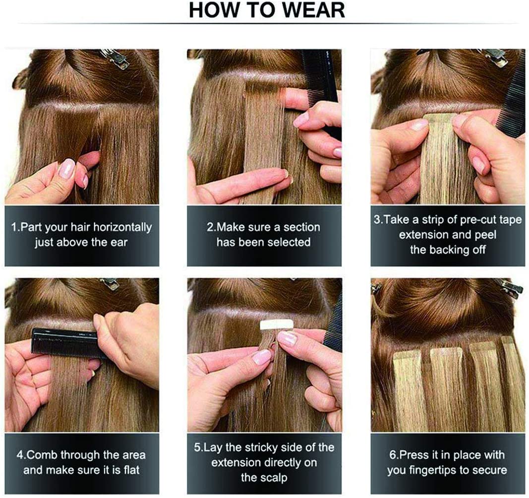 SEGO Tape in Hair Extensions Straight Invisible Skin Weft 10 PCS