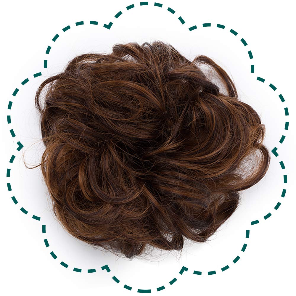 Synthetic Hair Bun Scrunchy Messy Donut Wavy 30g