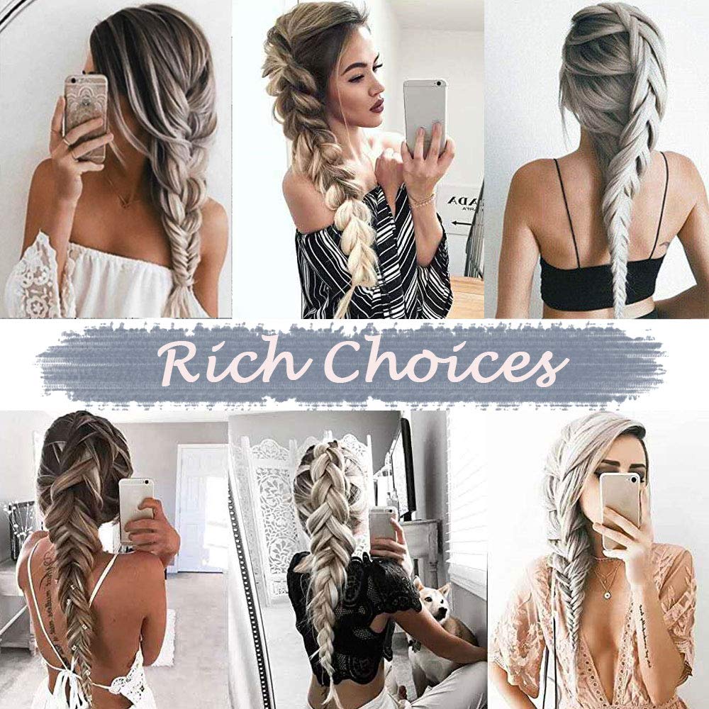 Synthetic Long Fishtail Braid Ponytail Hair Extensions With a Claw