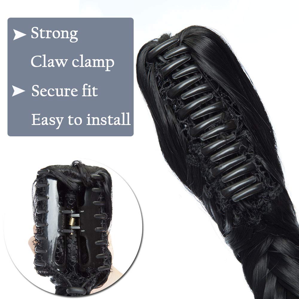 Synthetic Long Fishtail Braid Ponytail Hair Extensions With a Claw