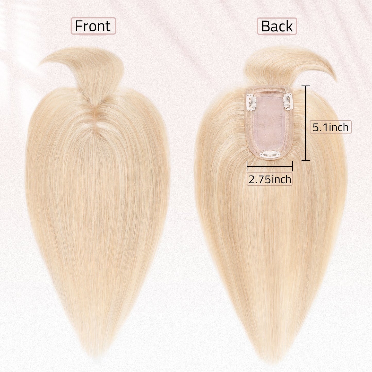 3x5" Bionic Scalp Top bleached Blonde Highlight Human Hair Topper with Bangs segohair.com