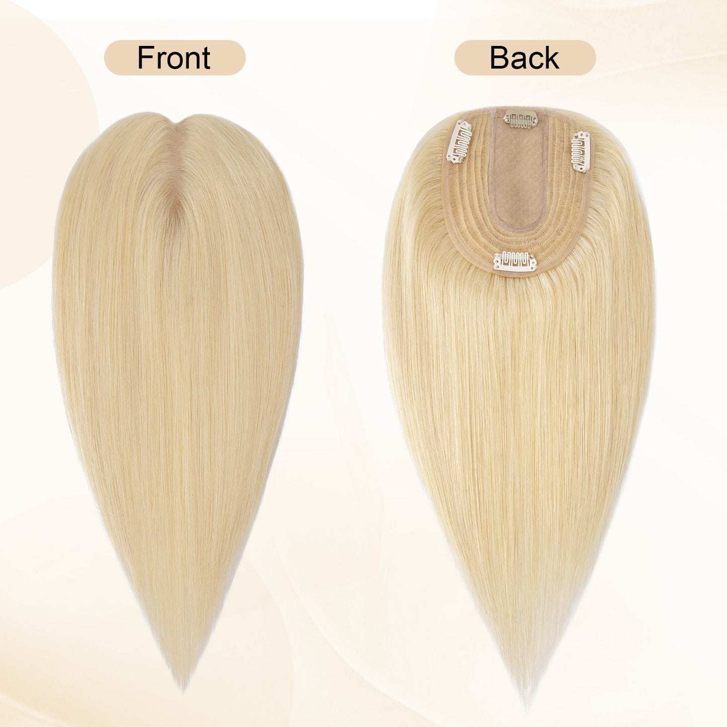 4*5" Silk Circle Top Bleached Blonde Remy Human Hair Toppers segohair.com