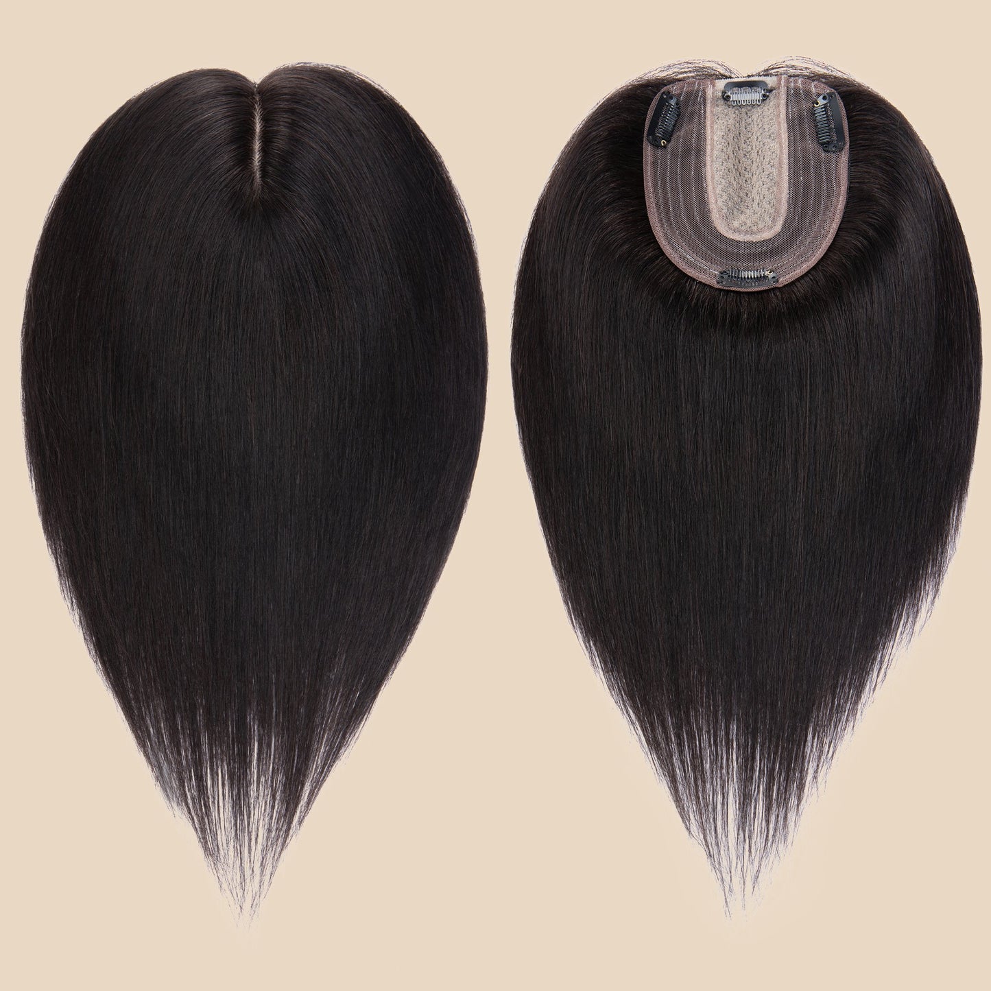 4x5" Silk Circle Top Natural Black Remy Human Hair Toppers segohair.com