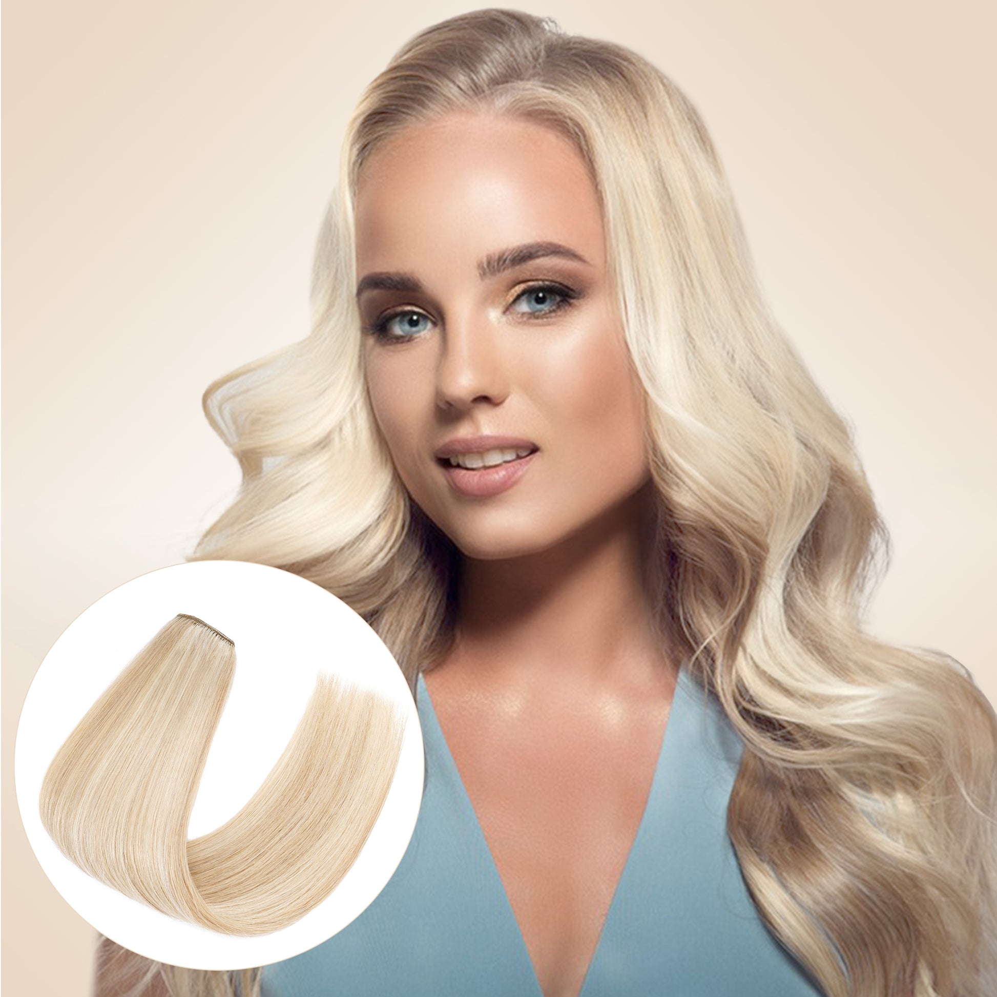 Ash Blonde Clip In Hair Extensions 8 PCS segohair.com