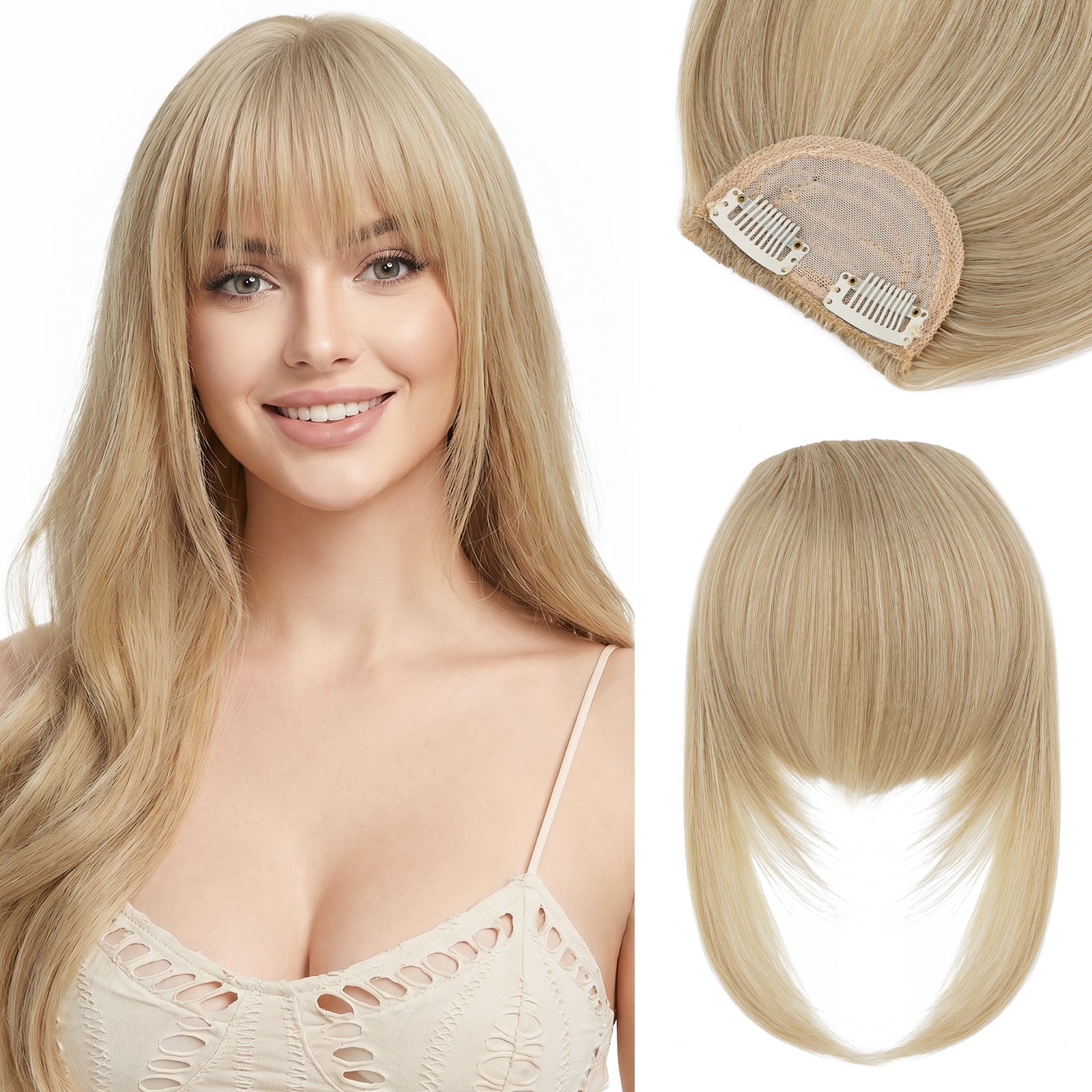 SEGOHAIR Synthetic Hair Topper with Air Curtain Clip-In Bangs 8.5x5.5 segohair.com