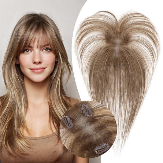 SEGO Women Human Hair Topper With Air Bangs Lightweight segohair.com