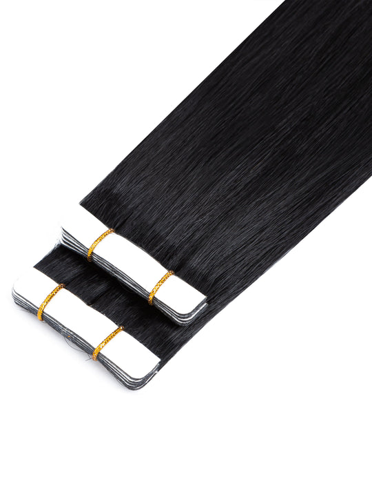 Invisible Tape-In Hair Extensions Dark Black