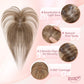 SEGO Women Human Hair Topper With Air Bangs Lightweight