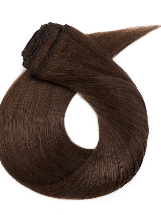 SEGOHAIR 8pcs Clip In Hair Extensions Real Human Hair Chocolate Brown