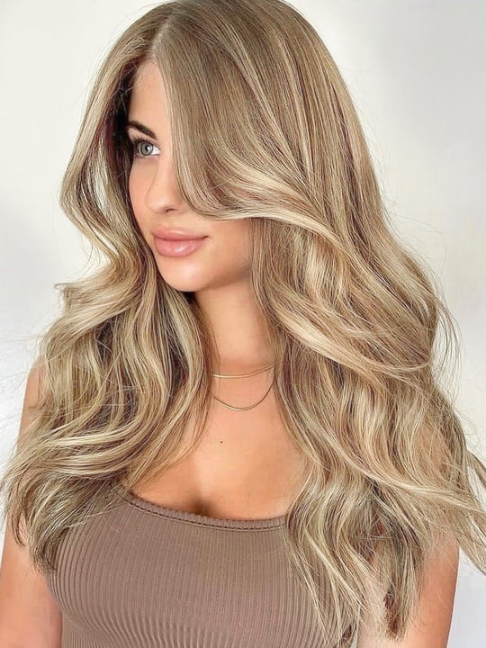 SEGOHAIR 8pcs Clip In Hair Extensions Real Human Hair Golden Brown Blonde