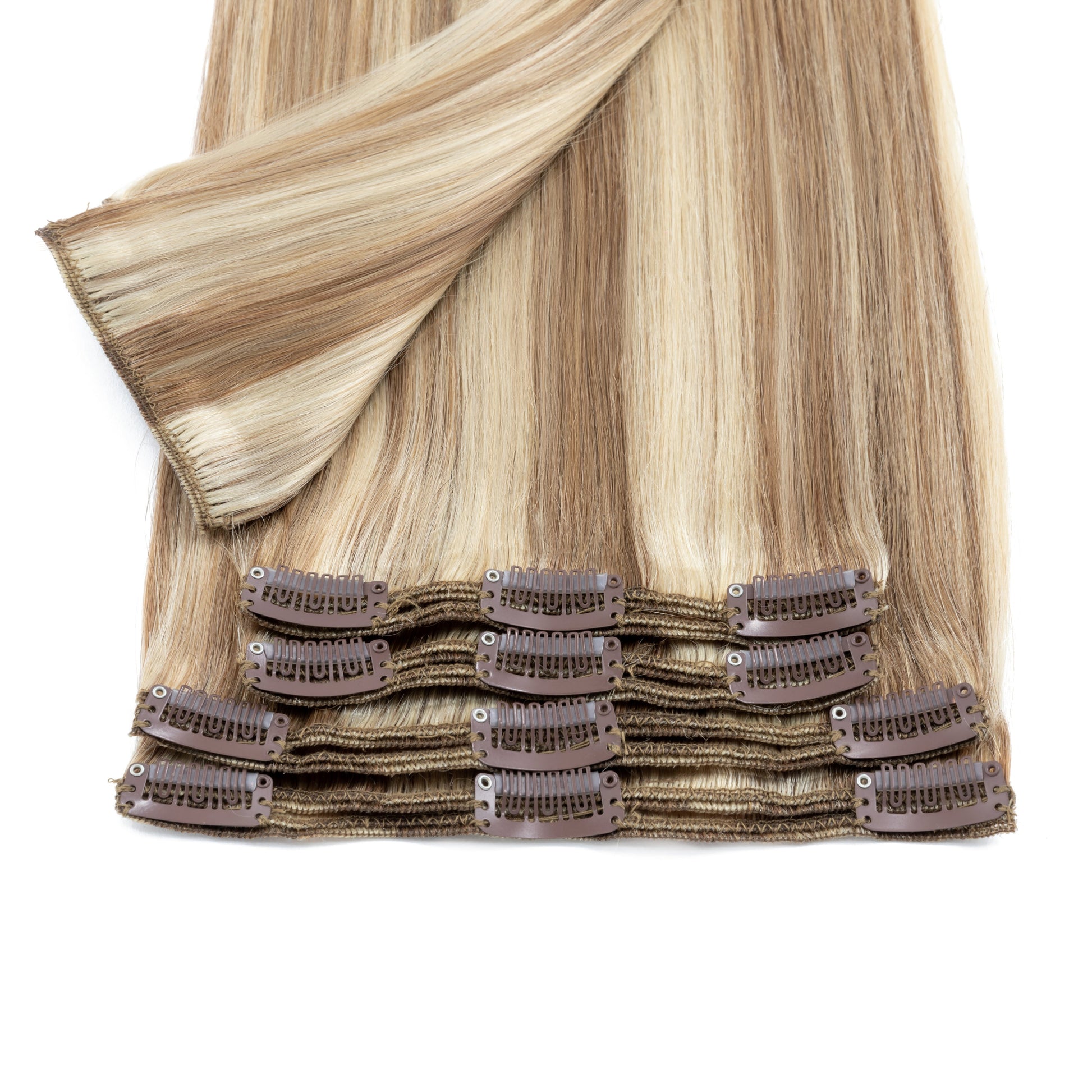 SEGOHAIR 8pcs Clip In Hair Extensions Real Human Hair Golden Brown Blonde segohair.com