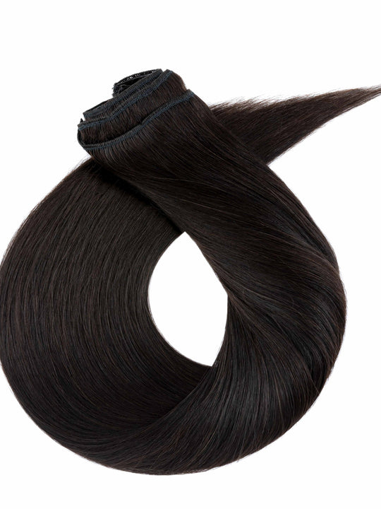 SEGOHAIR 8pcs Clip In Hair Extensions Real Human Hair Natural Black