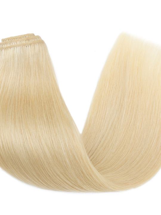 SEGOHAIR 8pcs Clip In Hair Extensions Real Human Hair Platinum Blonde