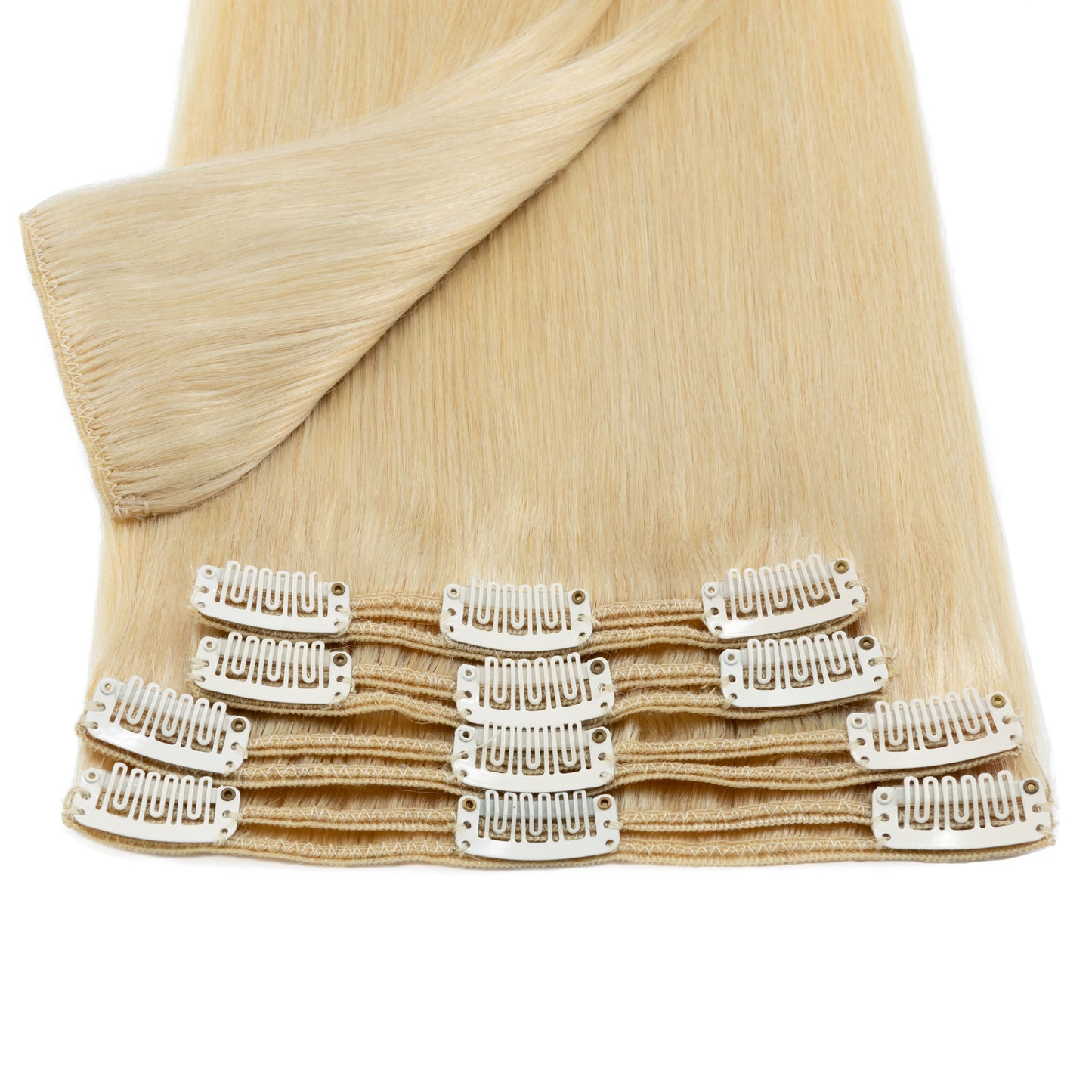 SEGOHAIR 8pcs Clip In Hair Extensions Real Human Hair Platinum Blonde segohair.com