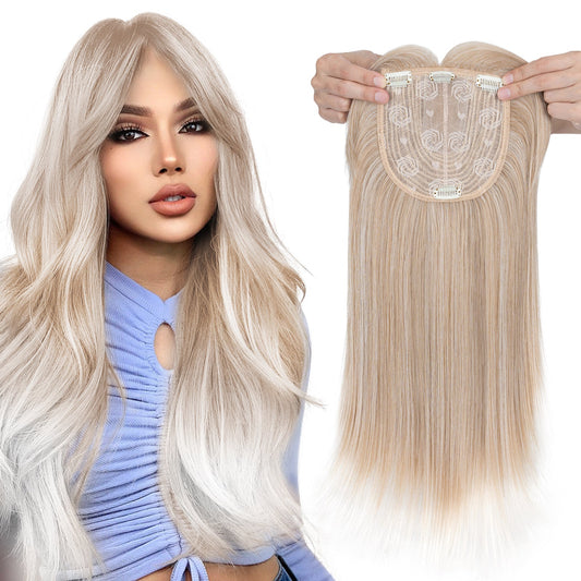 Synthetic Hair Topper with Long Bangs 18Inch White segohair.com