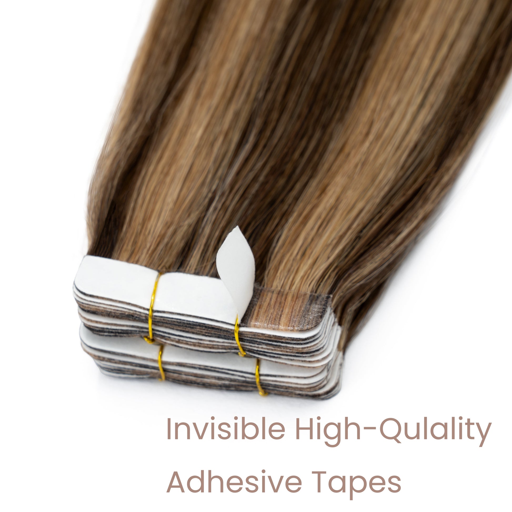 Tape-In Silky Straight Invisible Weft Choco Brown/Honey Blonde segohair.com