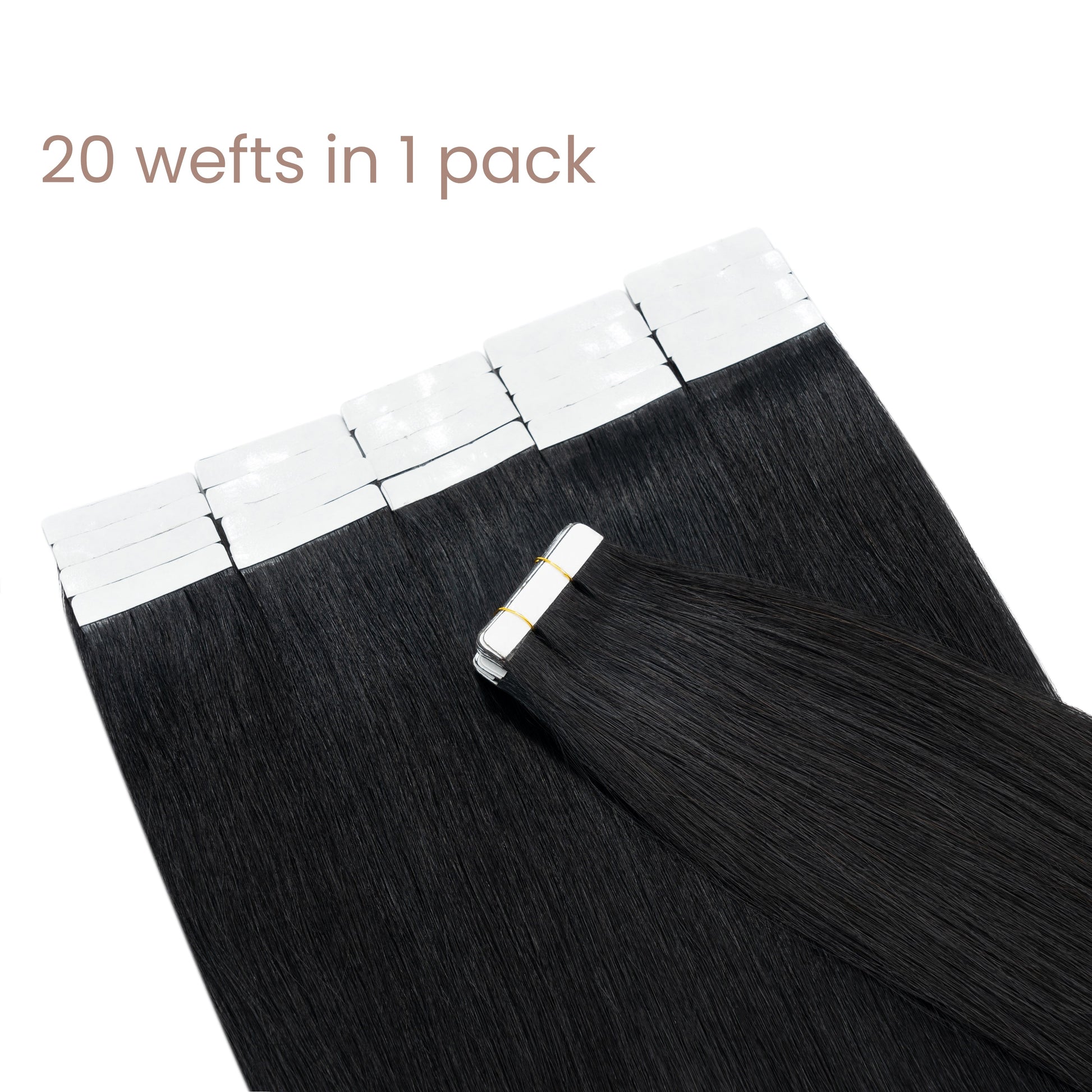 Tape-In Silky Straight Invisible Weft Dark Black segohair.com