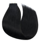 Tape-In Silky Straight Invisible Weft Dark Black segohair.com