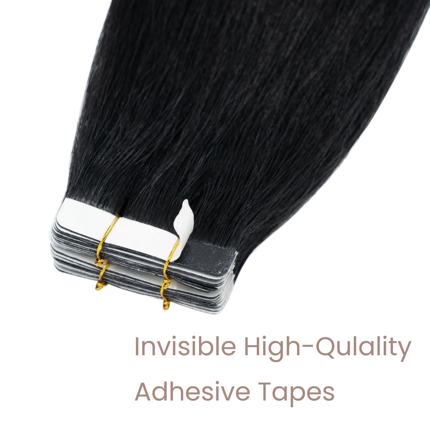 Tape-In Silky Straight Invisible Weft Dark Black segohair.com