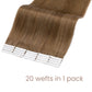 Tape-In Silky Straight Invisible Weft Dark Linen segohair.com