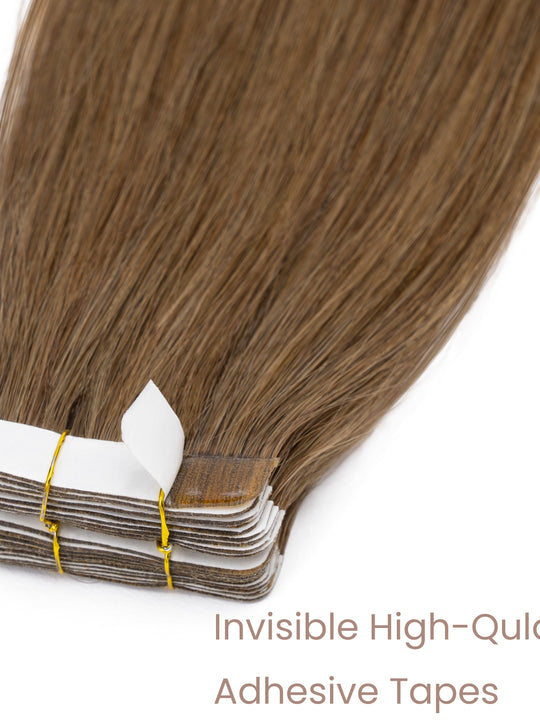 Tape-In Silky Straight Invisible Weft Dark Linen