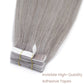 Tape-In Silky Straight Invisible Weft Grey segohair.com