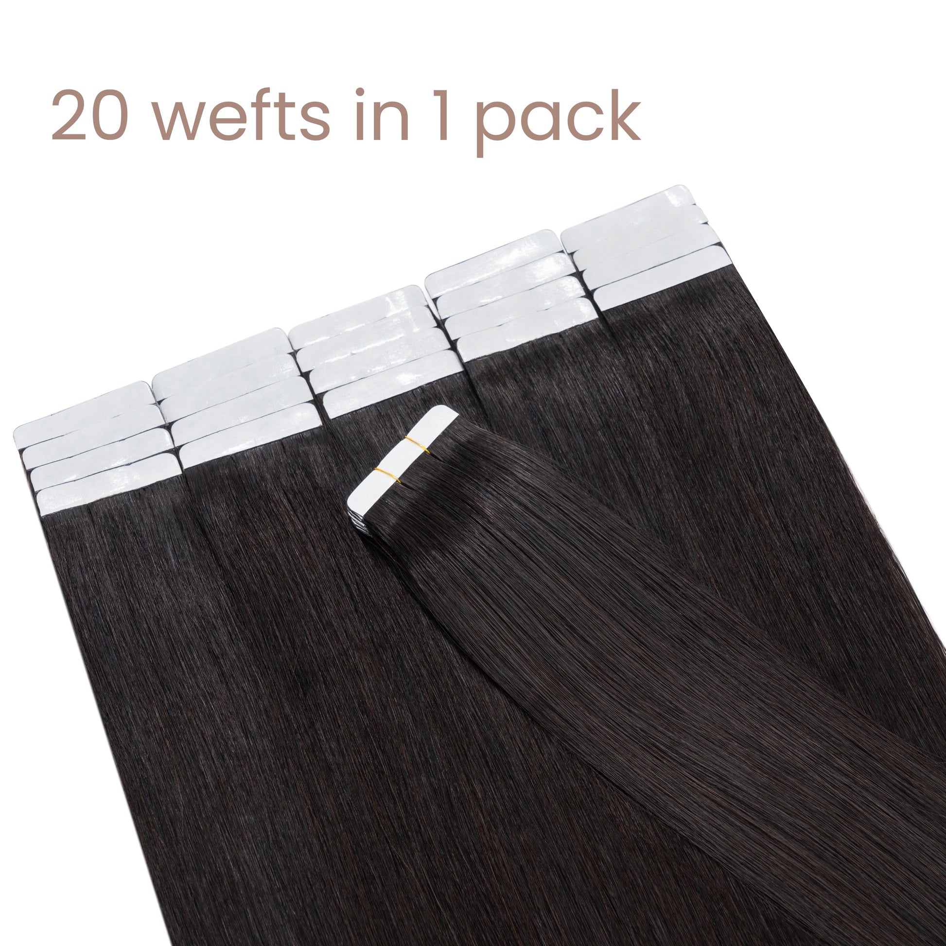 Tape-In Silky Straight Invisible Weft Natural Black segohair.com