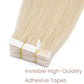 Tape-In Silky Straight Invisible Weft Platinum Blonde segohair.com