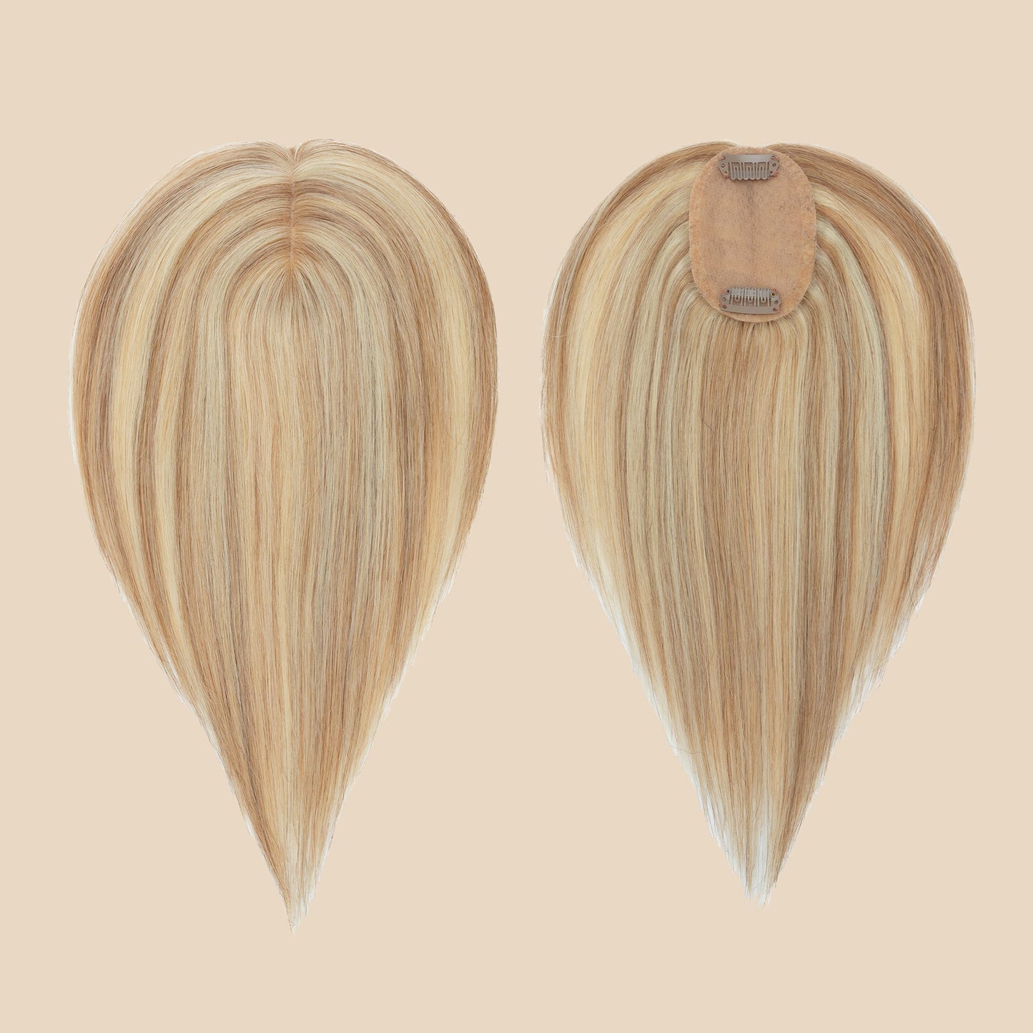 3.5x4" Silk Base Golden Brown Blonde Color Human Hair Topper segohair.com