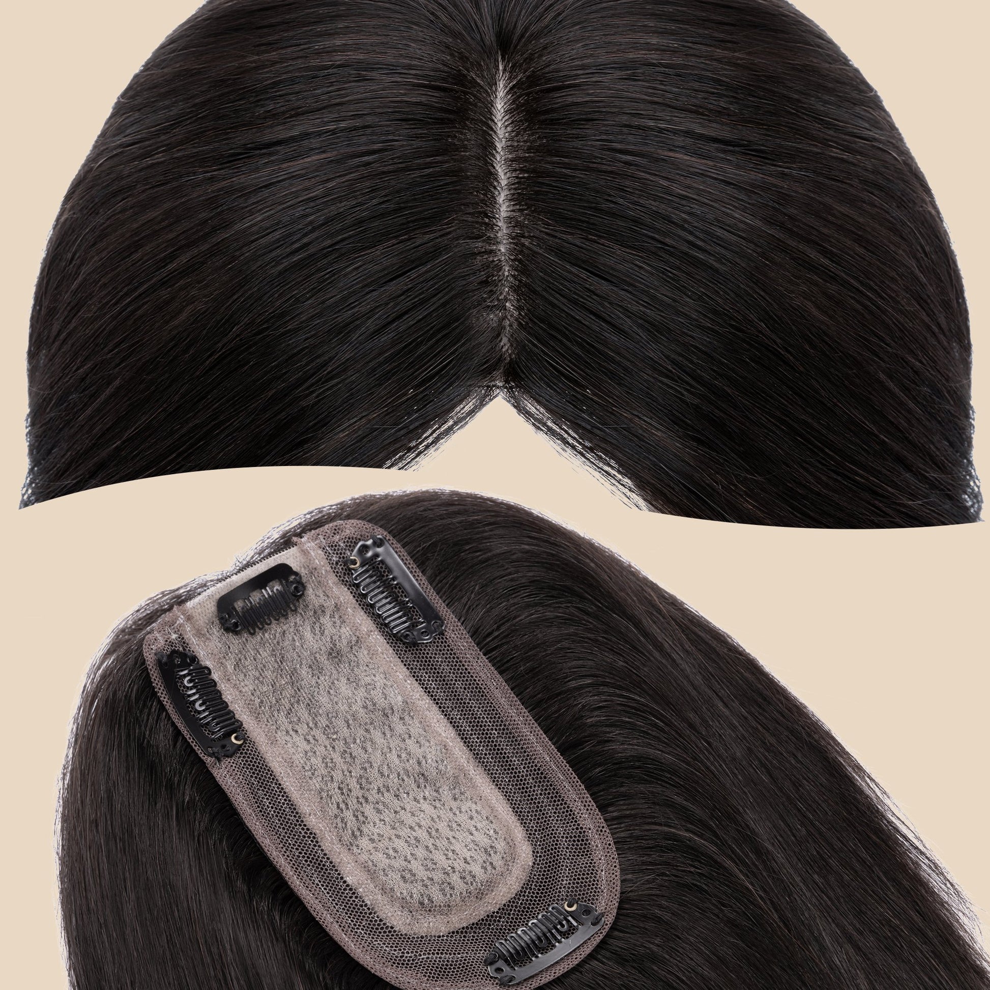 3x5" Bionic Scalp Top Natural Black Human Hair Topper segohair.com