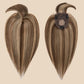 4x5" Silk Circle Top Medium Brown Blonde Human Hair Topper with Bangs segohair.com