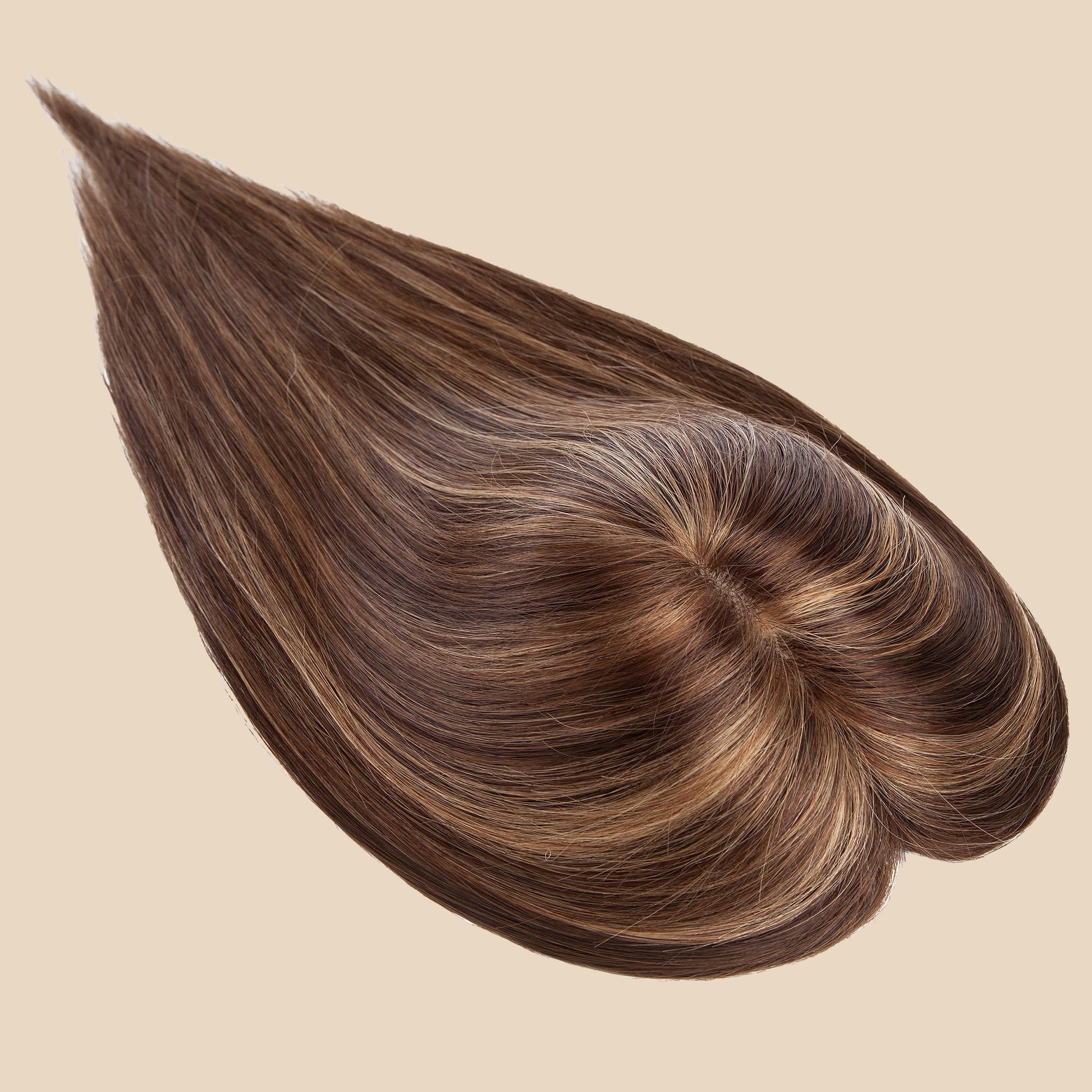 6x6.5" Silk Base with Bionic Net Medium Brown Blonde Human Hair Topper segohair.com