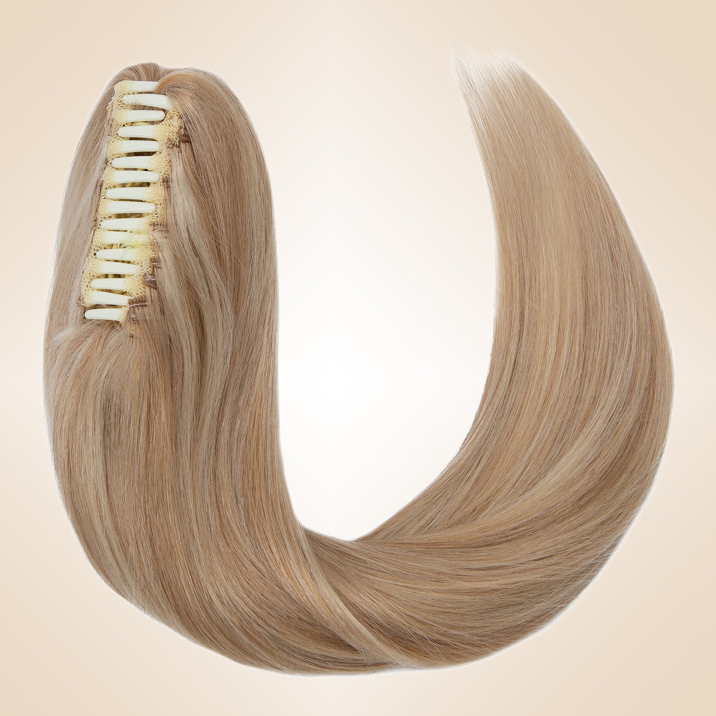 Ash Blonde Highlight Claw Clip Ponytail Extension segohair.com
