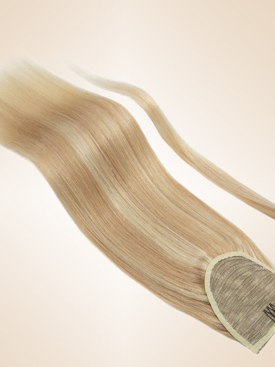 Ash Blonde Highlight Velcro Ponytail Extension