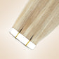 Ash Blonde Highlighted Tape In Hair Extensions Invisible Weft 20 PCS segohair.com