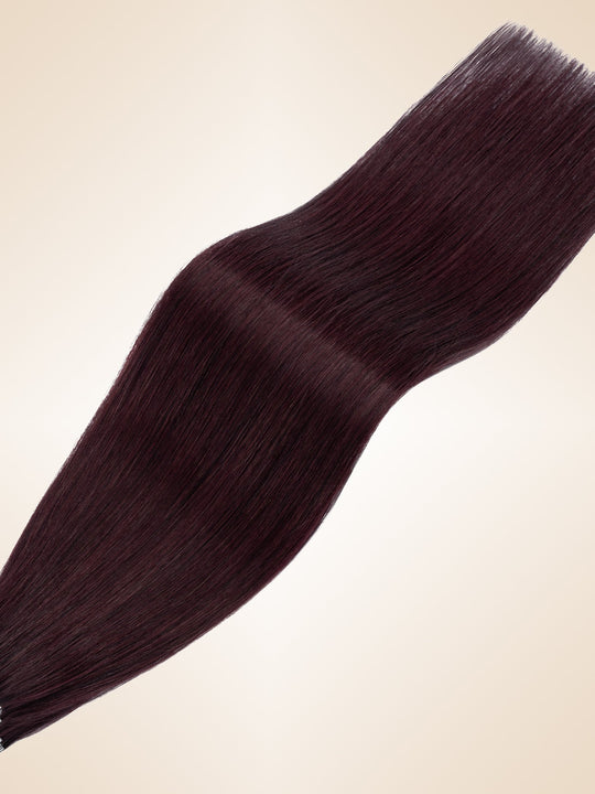 Burgundy Color Tape In Hair Extensions Invisible Weft 20 PCS