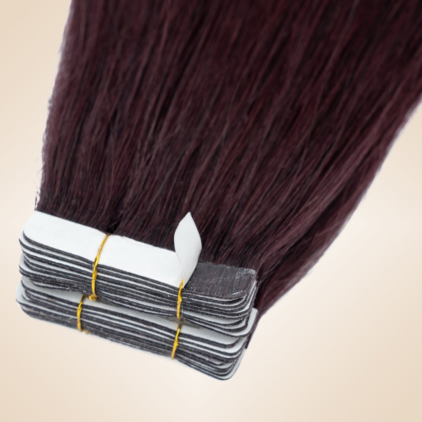 Burgundy Color Tape In Hair Extensions Invisible Weft 20 PCS segohair.com