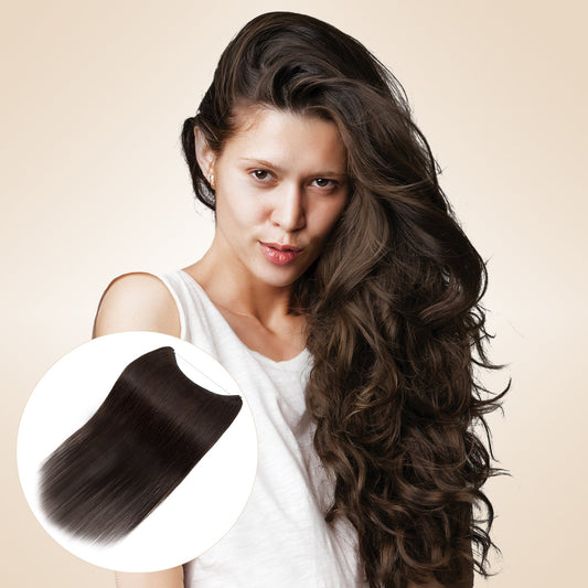 Dark Brown Volumized Halo Hair Extension segohair.com