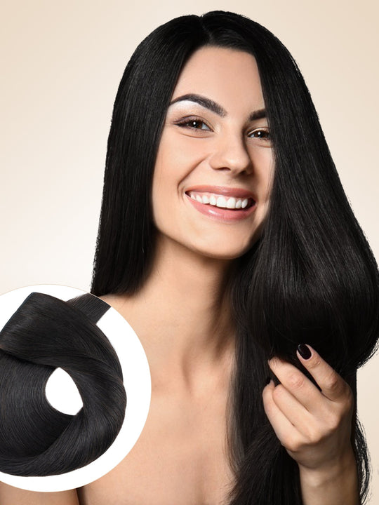 Double Drawn Volume Up Natural Black One Piece Clip In Hair Extension