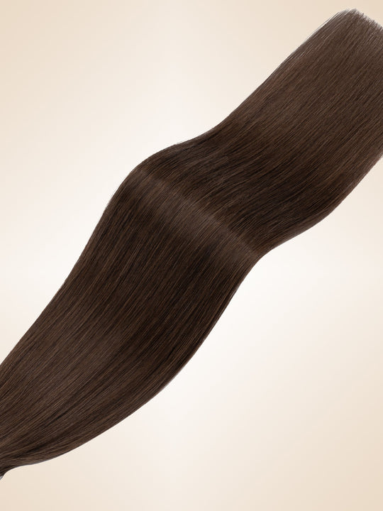 Lightweight Medium Brown Tape In Hair Extensions Invisible Weft 20 PCS