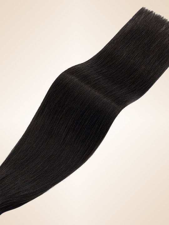 Lightweight Natural Black Tape In Hair Extensions Invisible Weft 20 PCS