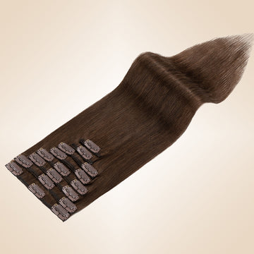 Medium Brown Clip In Hair Extensions 8 PCS
