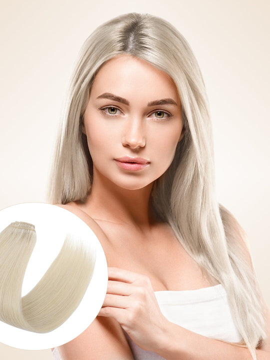 Platinum Blonde Clip In Hair Extensions 8 PCS