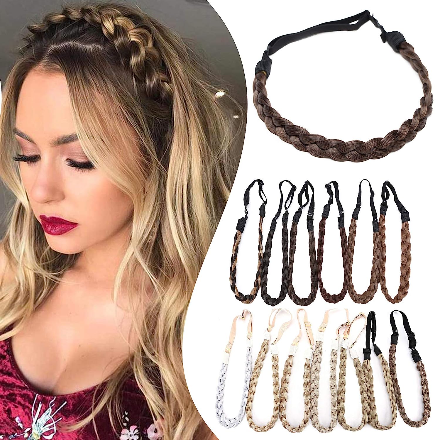 SEGO Braid Headband Synthetic Plaited For Women 29g