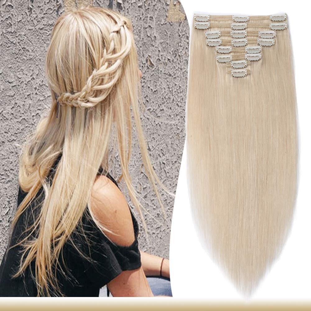 SEGO Hair Extensions Clip in Human Hair for Women 8PCS