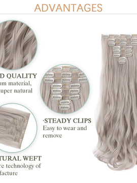 Synthetic 8PCS Clip in Hair Extensions Colorful Hairpiece 24