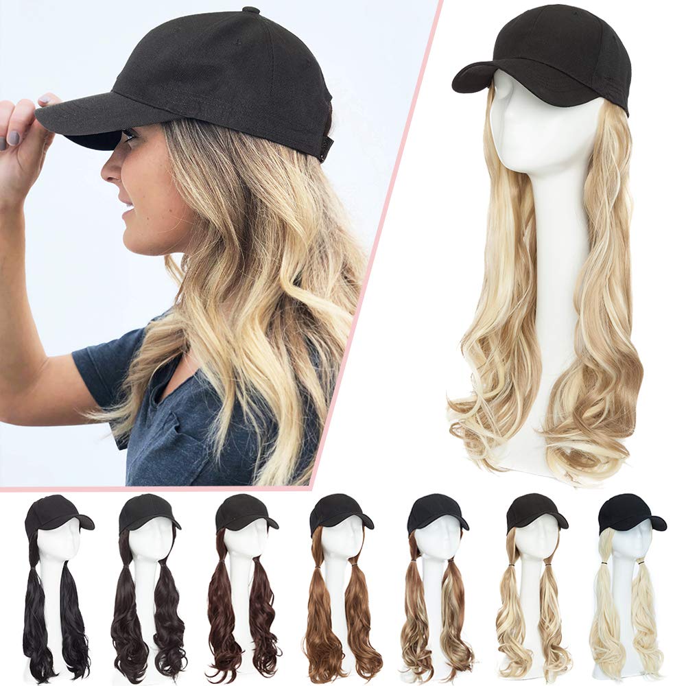 Synthetic Baseball Cap Hair Extensions For Women